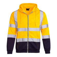 Men Women Workwear Coat Casual Safety Reflective Strip Hoodies Long Sleeve Jacket Unisex Hooded Zipper Tops Outwear