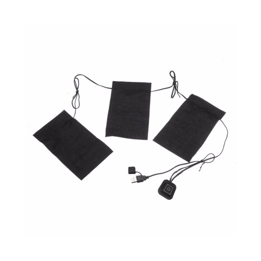 Black Clothes Heating Pad Usb With 3 Gear Adjustable Temperature Heating Warmer Pad For Carbon Fiber Heated Clothes Pad