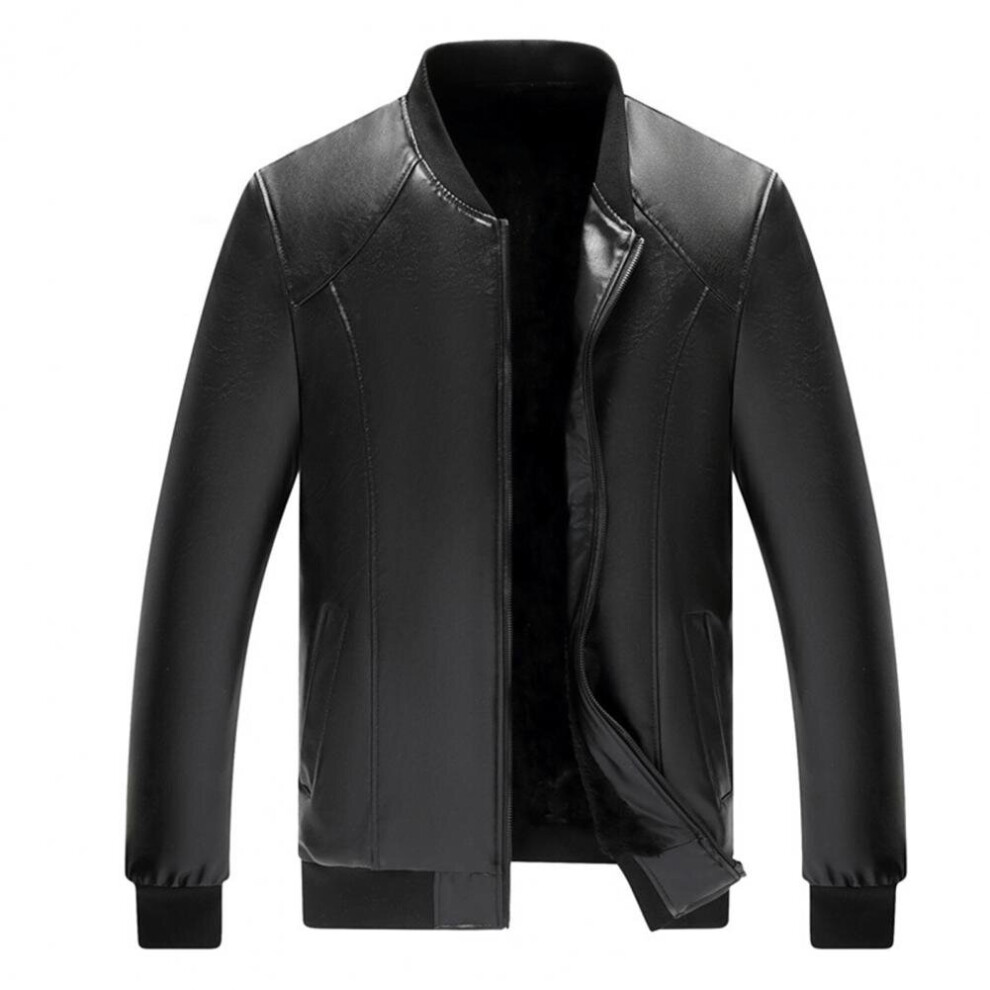 Men Coat Long Sleeves Male Baseball Jacket Thicken Plush Lining Jacket-image-OPC-PBQWYJ6-NEW