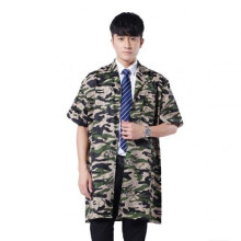 Outwear Men Overalls Casual Work Wear Men Camouflage Anti Dust Short Sleeve Buttons Warehouse Lab Coat Work Clothing