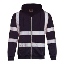 Men Women Workwear Coat Casual Safety Reflective Strip Hoodies Long Sleeve Jacket Unisex Hooded Zipper Tops Outwear