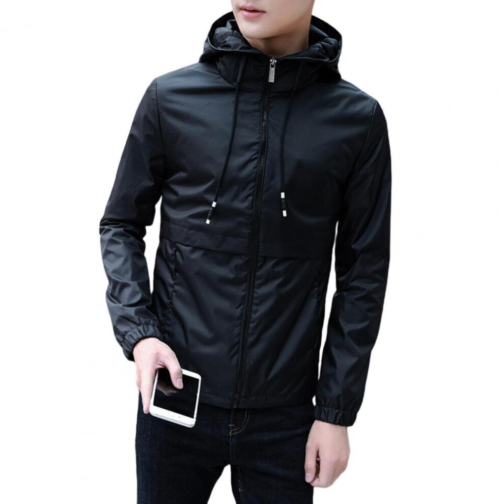 Stylish Men Jacket Soft Men Hooded Jacket Zipper Slim Fit Drawstring Jacket Streetwear-image-OPC-PBQX789-NEW