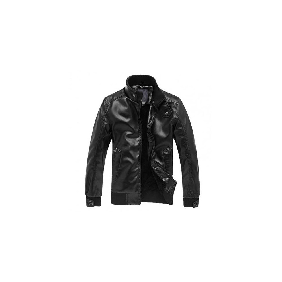 Men Faux Leather Jacket Motorcycle Men Slim Fit Stand Collar PU Jacket Jaqueta De Couro Masculina Outwear Male PU Leather Coat-image-OPC-PBQX5DN-NEW