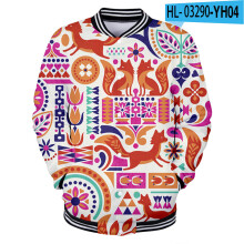 Baseball uniform Men's and women's clothing boho Couple jacket 3D digital printing Hip hop street