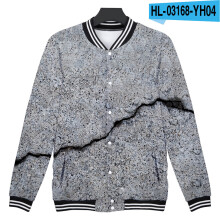 Baseball uniform Men's and women's clothing crack Couple jacket 3D digital printing Hip hop street