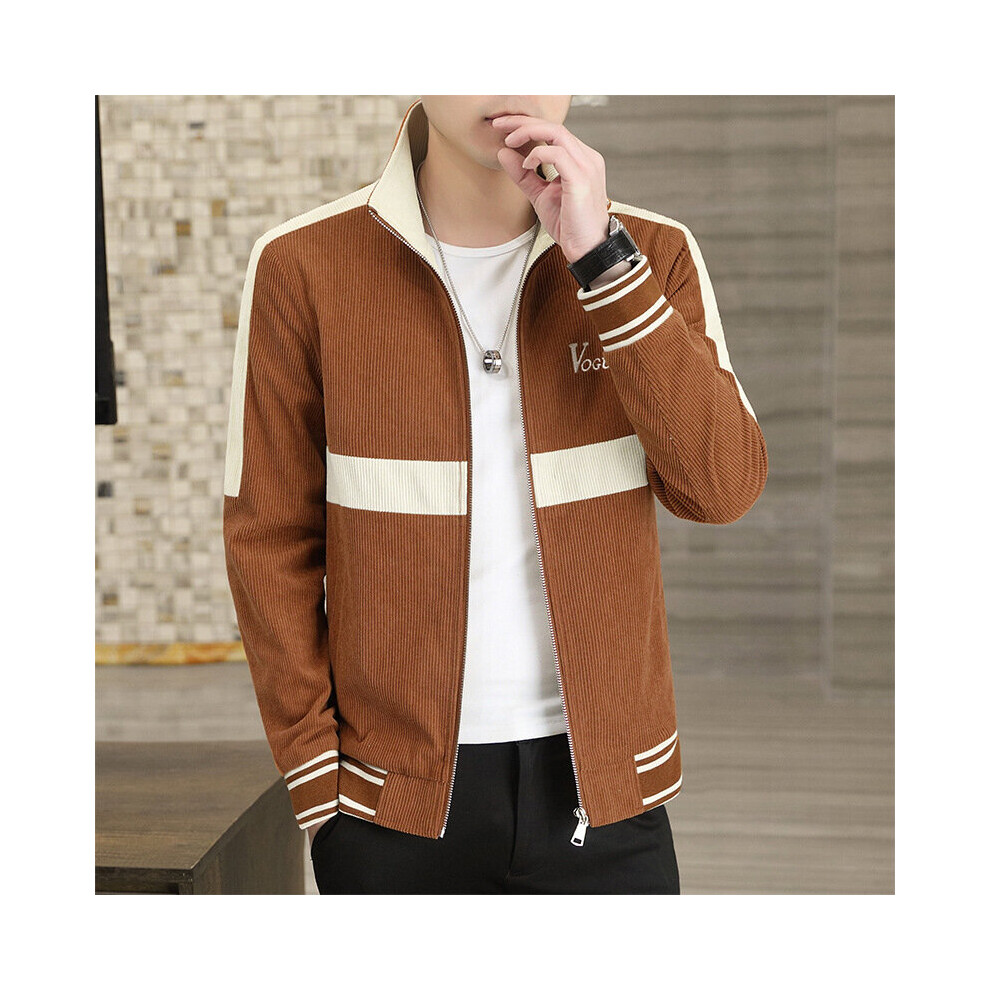 Men's Autumn Corduroy Multicolor Jacket Youth Stand Collar Personality Embroidered Slim Casual Jacket-image-OPC-PBQX8D9-NEW