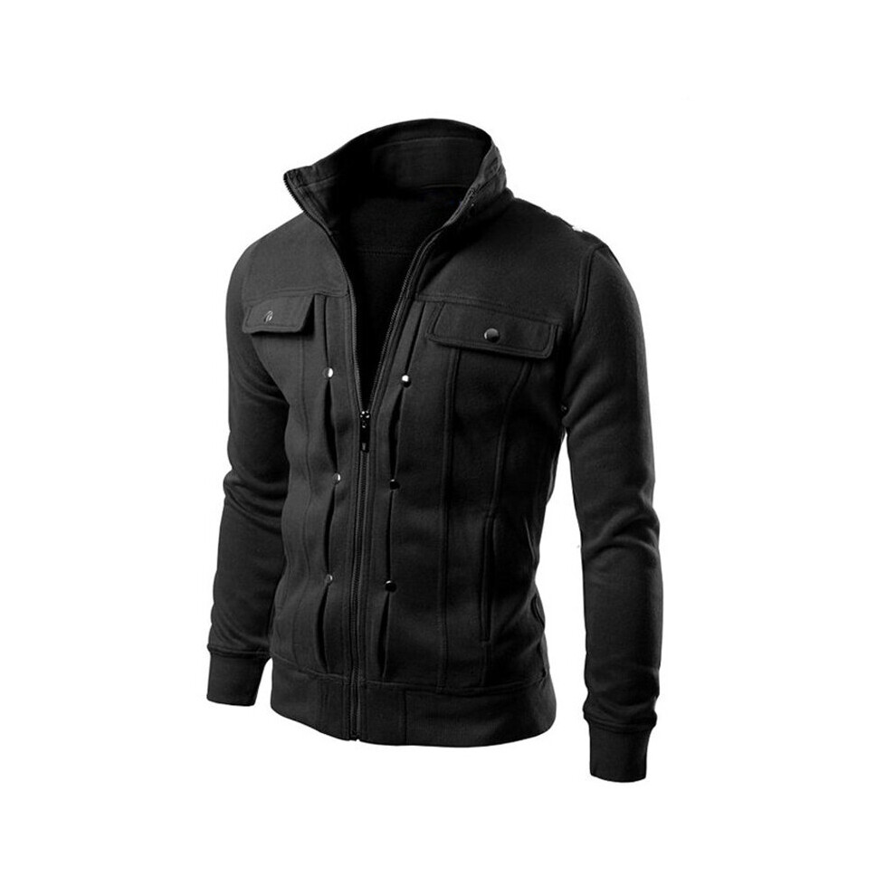 Men's jacket Slim Stand collar Buttons decoration warm Men coat Autumn Winter jackets men Hip hop Streetwear-image-OPC-PBQX9MC-NEW