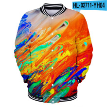Baseball uniform Men's and women's clothing splash Couple jacket 3D digital printing Hip hop street