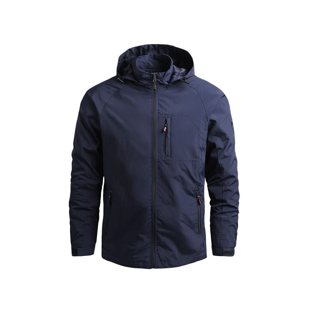 Spring and Autumn Jacket Men's Casual Jacket Men's Windbreaker Outdoor Sports Solid Hooded Jacket Men-image-OPC-PBQXC9P-NEW
