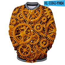 Baseball uniform Men's and women's clothing gear Couple jacket 3D digital printing Hip hop street