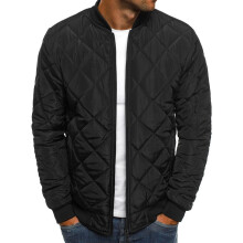 Men's Cotton-padded Jackets Solid Men Jacket Rhombus Seam Cotton Man Jackets Coat Overcoat for Male