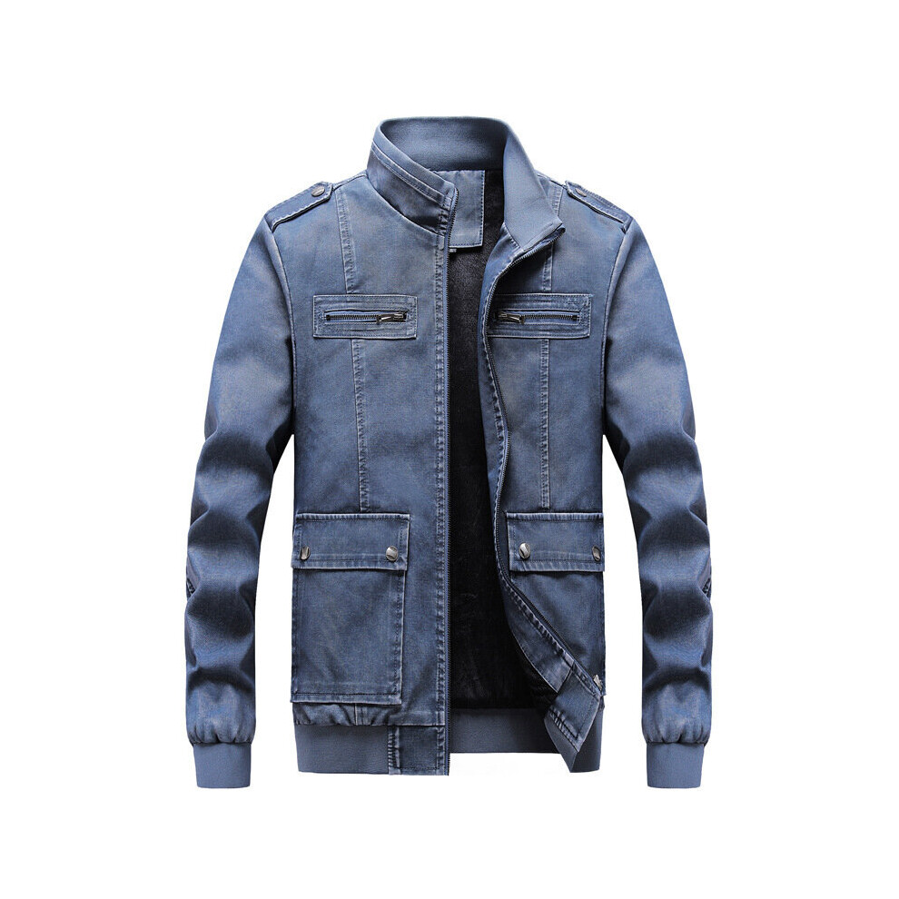 Men's Pu Leather Jacket Youth Stand Collar Motorcycle Leather Jacket Multicoloured 885657190720