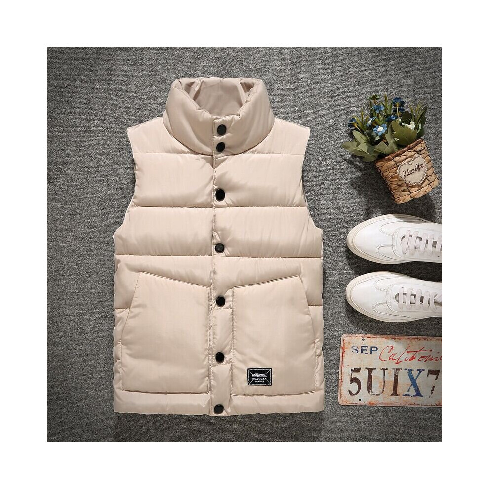 Down Cotton Waistcoat Men And Women Autumn And Winter Thickened Vest Work Clothes Slim Upright Collar Vest Sleeveless Waistcoat 885657205059