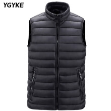 Autumn Winter Listings Solid Stand Up Collar Men's Vest Zipper Digging Bag All Match Casual Warm Men's Vest Top