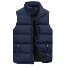 Winter Men's Daily Casual Warm Cotton Clothes Sleeveless Vest Versatile Comfortable Solid Zipper Warm Vest