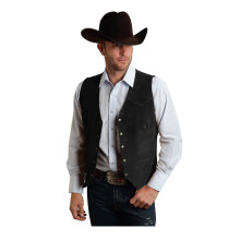 Men's Suede Slim Single-breasted Vest Casual Western Denim Vest Men's Casual Vest
