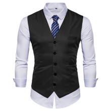 latest men's business leisure large 6-color solid European vest high-end comfort and
