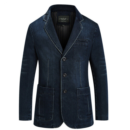 Mens blue jean top blazer