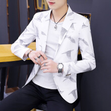 HOO printed men suit teenagers cultivate one's morality thin handsome blazer