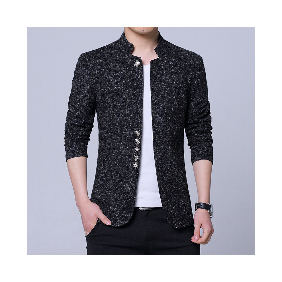 HOO Men's Spring and Autumn Clothing Stand Collar BLAZER Youth Multi-Button Leisure blazer-image-OPC-PBQXJHZ-NEW