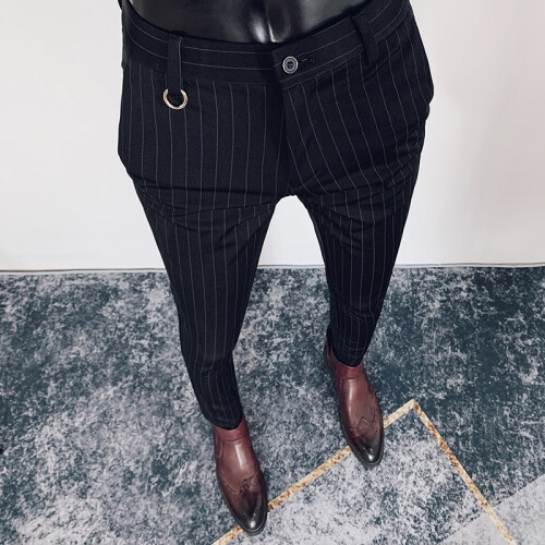 Striped ankle pants online