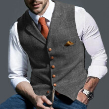 Fall Men's Vest Vintage Vest Trends Style Men's Casual Plaid Slim Jacket Vest Suit Vest Men