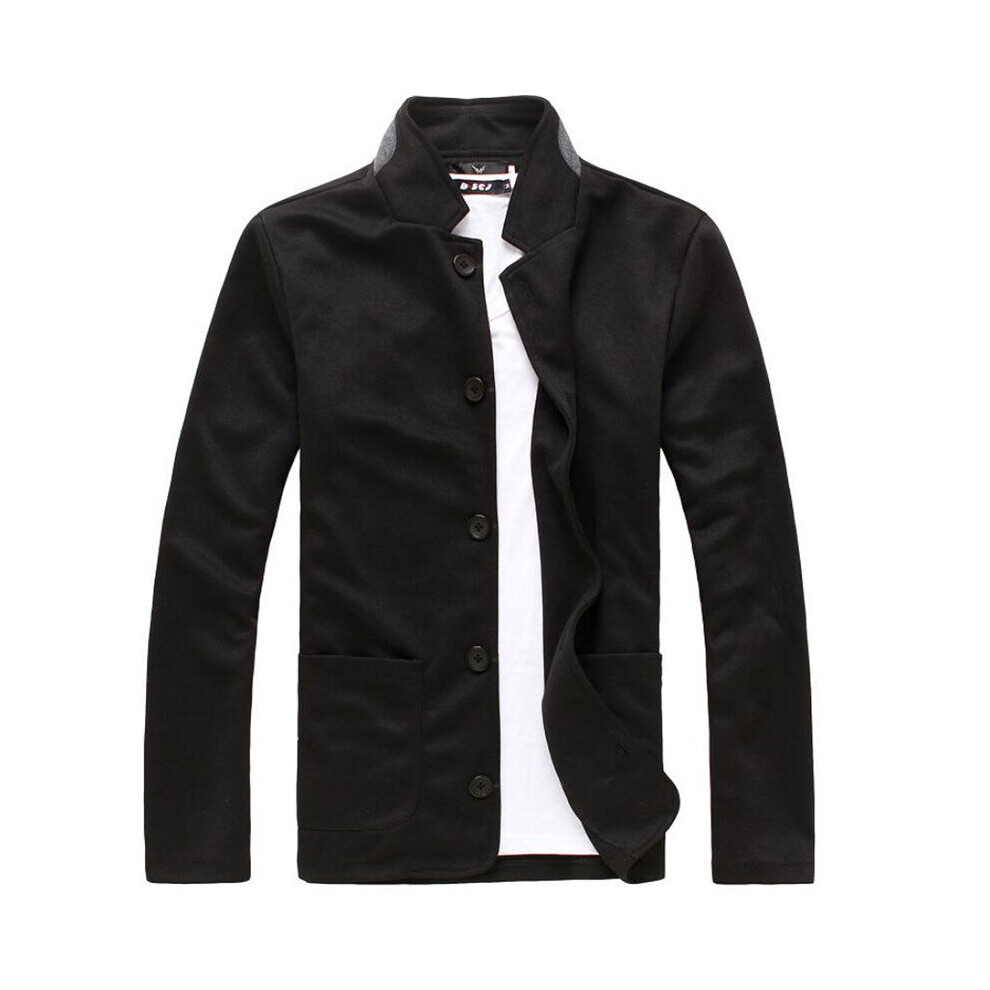 Men's Knitted Collar Casual Small Suit Personality Single Breast Buckle Spring and Autumn Slim Single Piece Surts-image-OPC-PBQXKDM-NEW