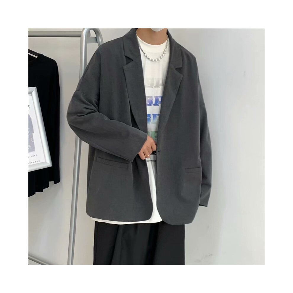 Long Sleeve Blazers Men Loose Oversize All-match Classic Single Button Streetwear Teens Style Leisure Fashionable-image-OPC-PBQXKMX-NEW