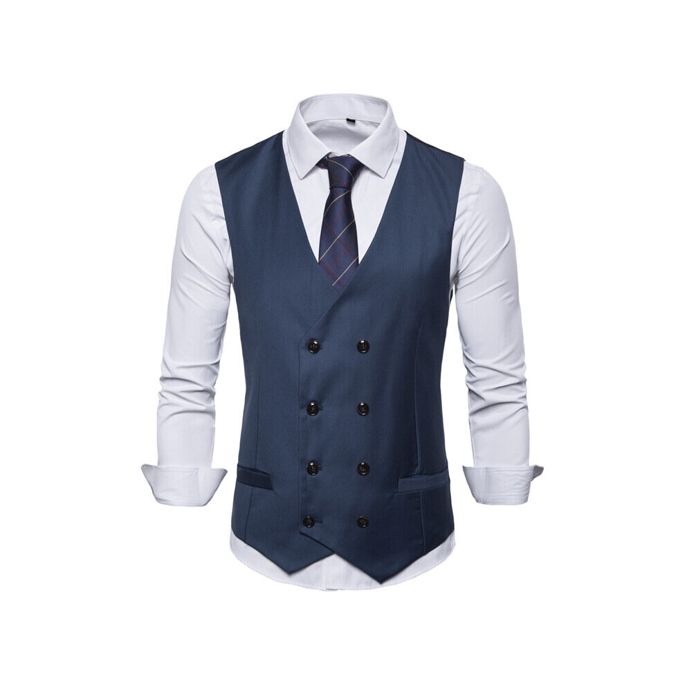 Slim Vest Men's Sleeveless Business Solid Jacket Single-breasted Suit Vest Casual Men's Gentleman Suit Vest-image-OPC-PBQXMCJ-NEW