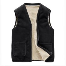 Autumn and Winter Vest Men Plus Velvet Thick Warm Vest Lamb Velvet Plus Size Casual Nostalgic Vest