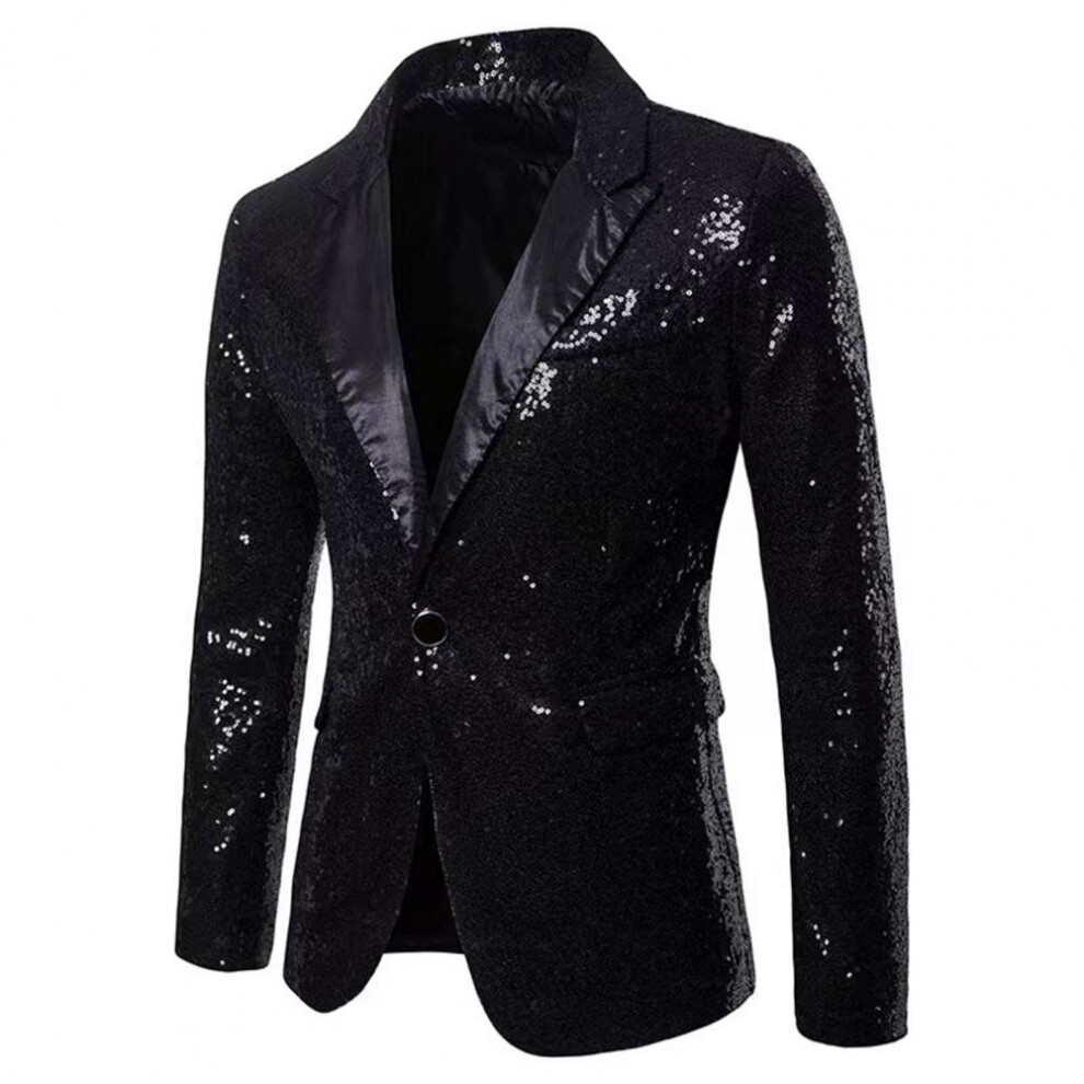 Men Blazer Single Button Warm Thick Men Sequins Blazer Costume Stage Clothes-image-OPC-PBQXMK8-NEW