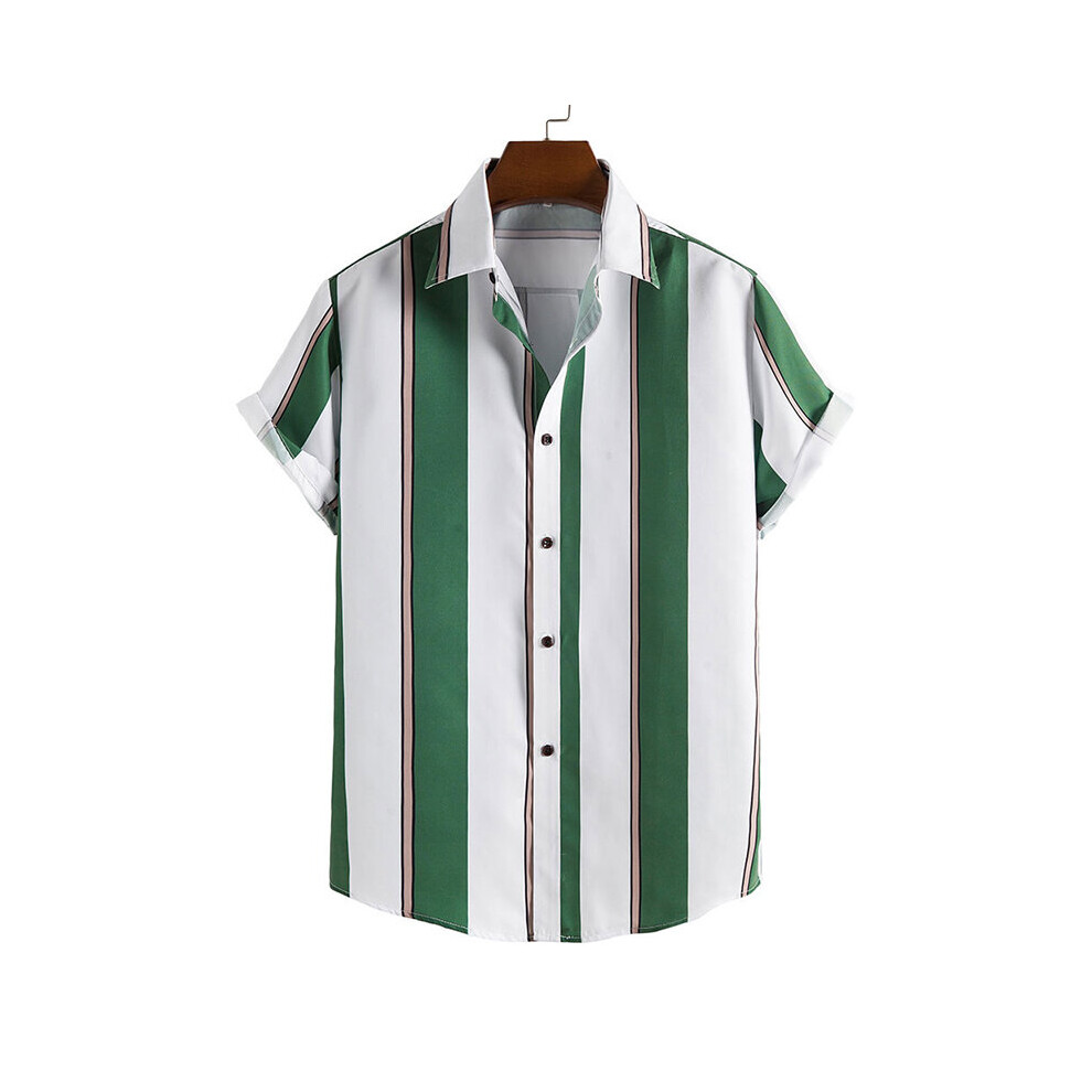 Men's Hawaiian Shirts Casual Button-Up Shirts Geometric Print Summer Short Sleeve Shirts Tops Loose Summer Menswear-image-OPC-PBQXNCX-NEW