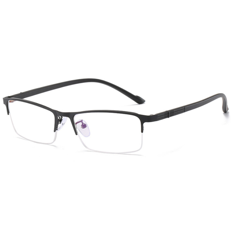 Photos - Glasses & Contact Lenses  Metal Square Half Rimless Frame Myopia Glasses(Black, -4.5)