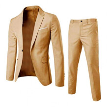 1 Set Men Suit Attractive Pure Slim Fit Formal Suit Male Jacket Trousers Slim Fit Buttons Formal Suit for Wedding