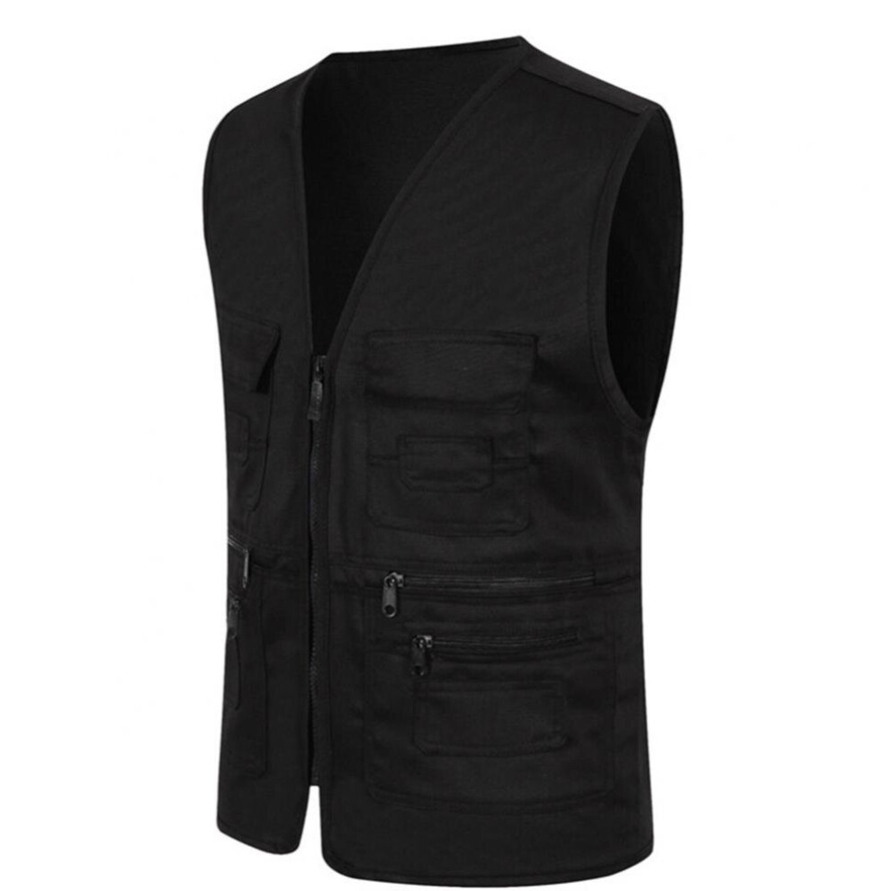 Unisex Multi-Pocket Solid Waistcoat Work Fishing Photography Vest Jacket 885657258727