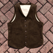 Winter Thick Men's Suede Vest Retro Steampunk Casual Lapel Two Pocket Sleeveless Jacket gilet homme