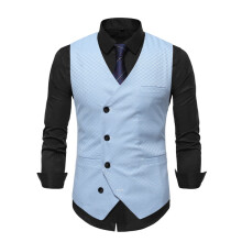 Slim Vest Men's Sleeveless Business Solid Jacket Casual V Neck Single Breasted Men's Large Size Youth Suit Vest