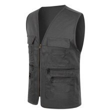 Vests Men Unisex Multi-Pocket Solid Waistcoat Work Fishing Photography Vest Jacket Men's vest Cardigan Vests for men