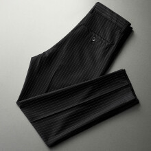 Suit Pants Summer Male Stripes Business Casual Nine Points Suit Pants Trousers Men's Leisure Straight Slim Pants L75