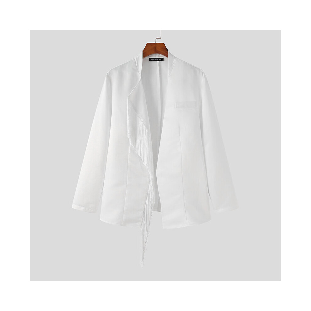 Men Blazer Tassel Patchwork Lapel Long Sleeve Open Stitch Casual Suits Streetwear Thin Coats Hombre S-5XL-image-OPC-PBQXR2T-NEW