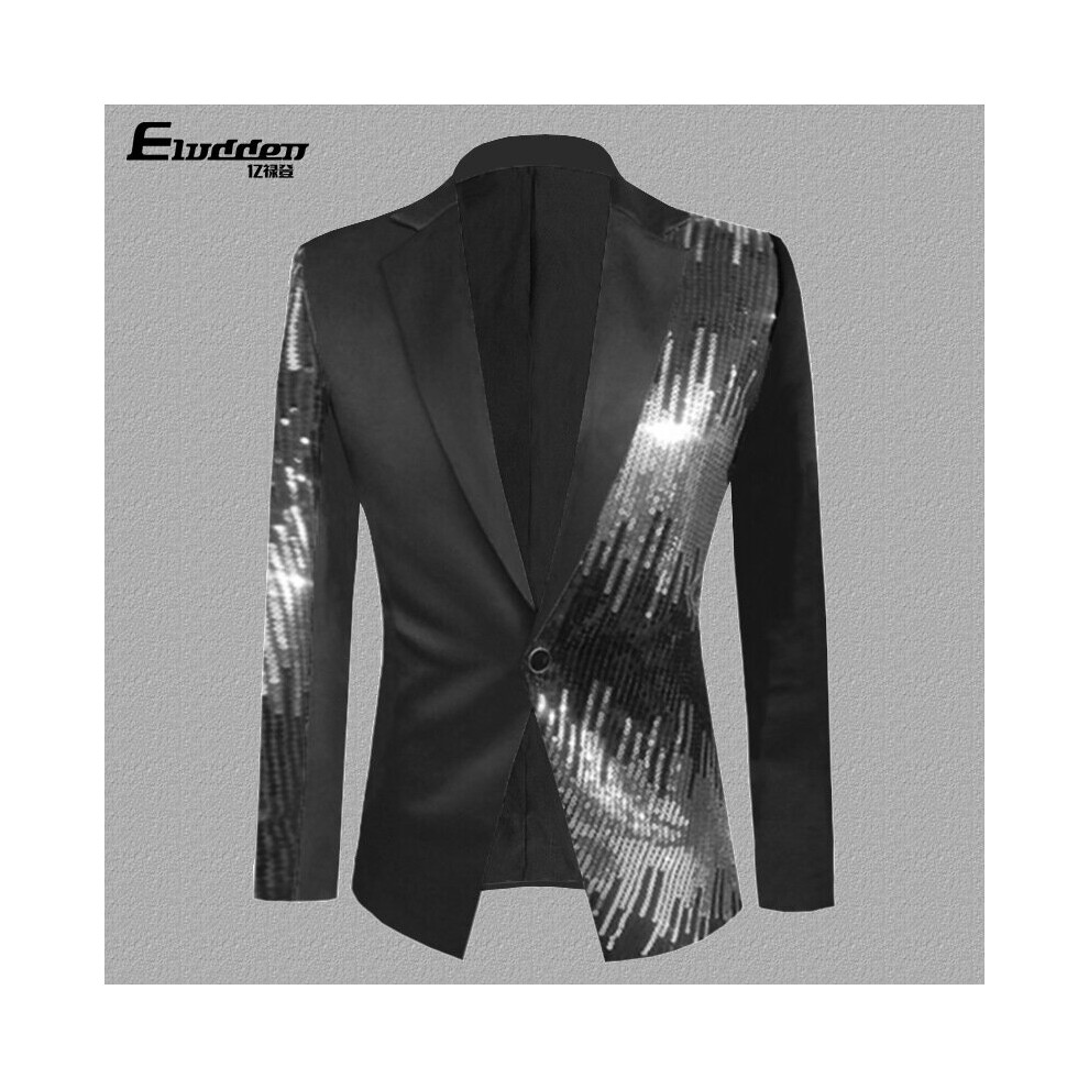 HOO Men's Matching Casual blazer Host Performance Sequined Dress-image-OPC-PBQXJYP-NEW