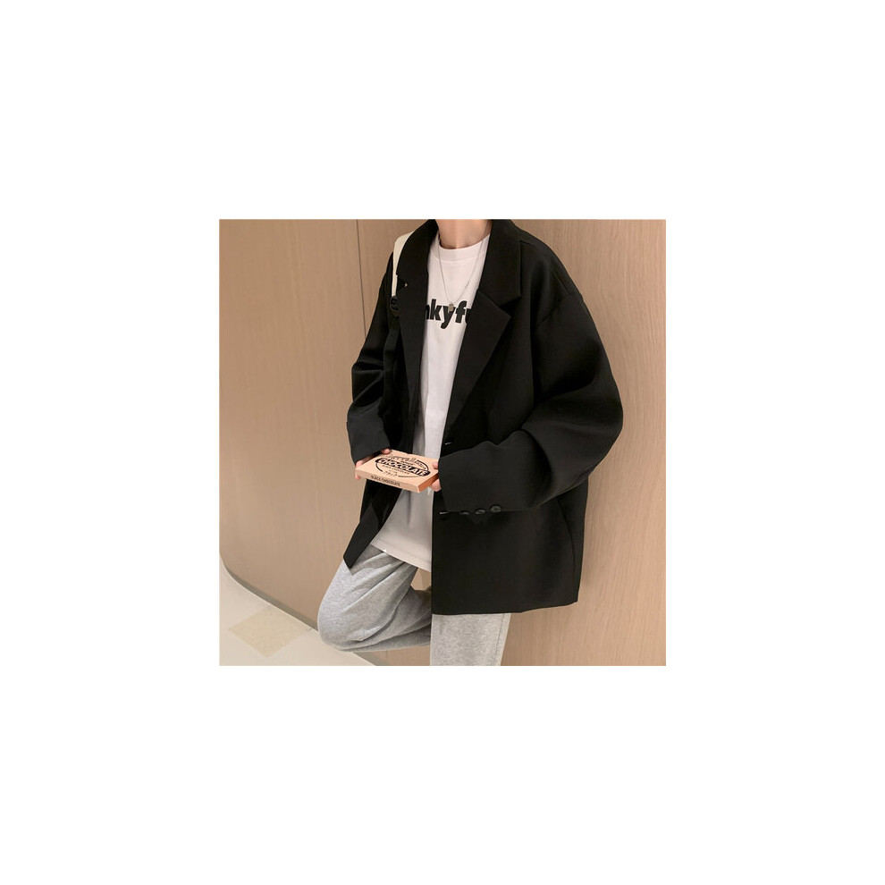 Blazers Men Casual Solid Loose Long Sleeve Singe Breasted Streetwear for Male Daily Outerwear Spring Fall Suit's Tops-image-OPC-PBQXJZ8-NEW