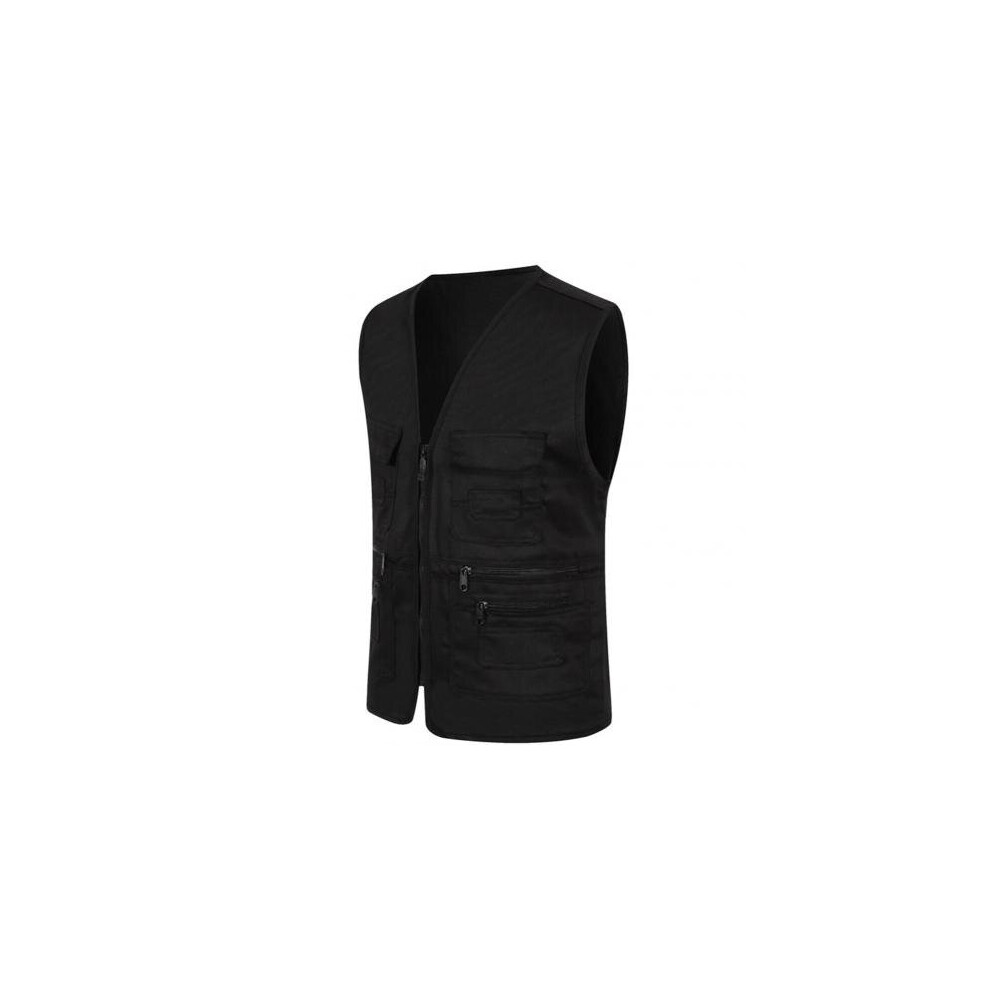 Unisex Multi-Pocket Solid Waistcoat Work Fishing Photography Vest Jacket 885657307500
