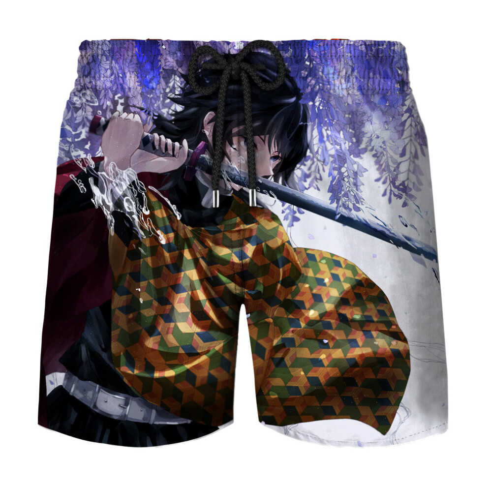 Summer men's Japanese manga around 3D Ghost Slayer printing quick-drying sports swimming beach shorts shorts-image-OPC-PBQXT7B-NEW