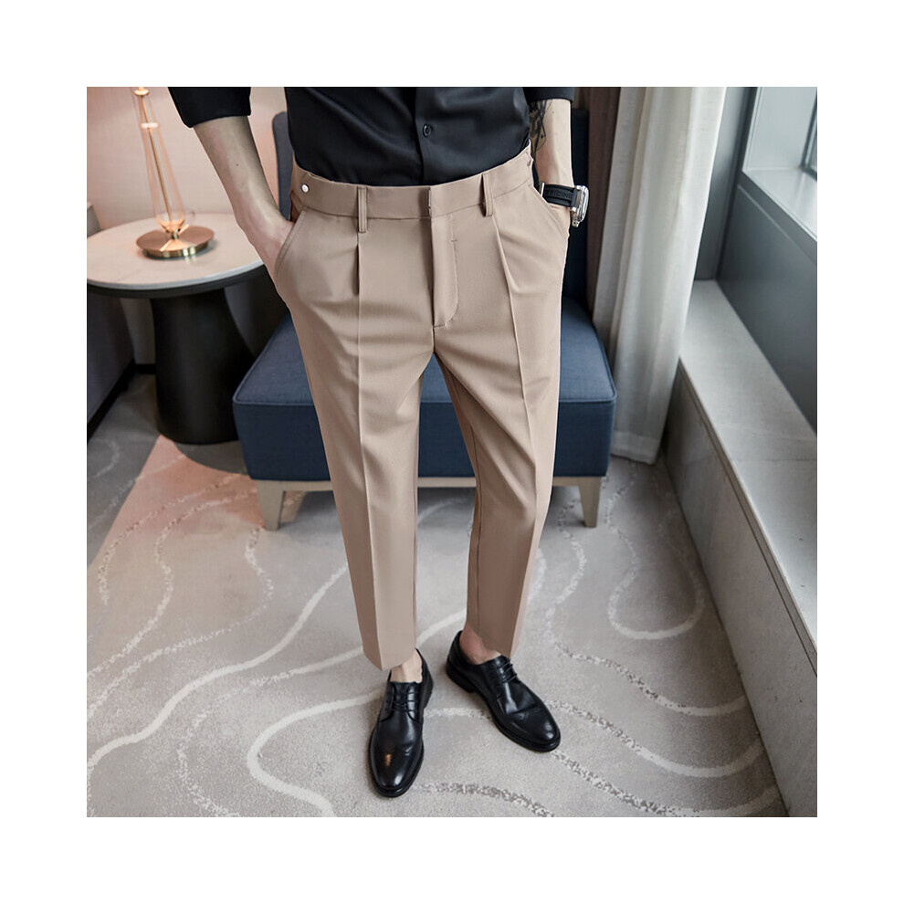 Summer Men Business Dress Pants Ankle Length Casual Slim Office Social Suit  Pants Streetwear Wedding Trousers Costume Homme on OnBuy