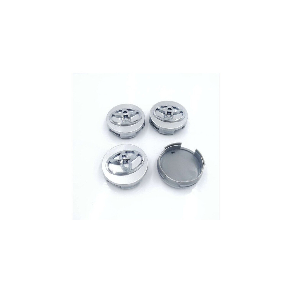 Toyota 62mm Silver Wheel Center Hub Caps Cover 4-pc Set