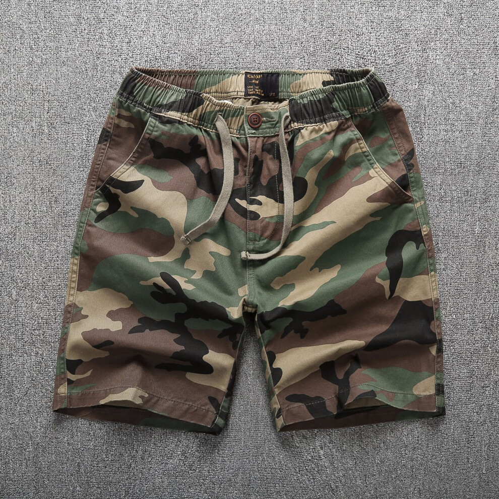 Summer Military Style Camouflage Washed Cotton Cargo Shorts Men Retro Straight Casual Half Length Pure Short Homme Pants-image-OPC-PBQY6ZX-NEW