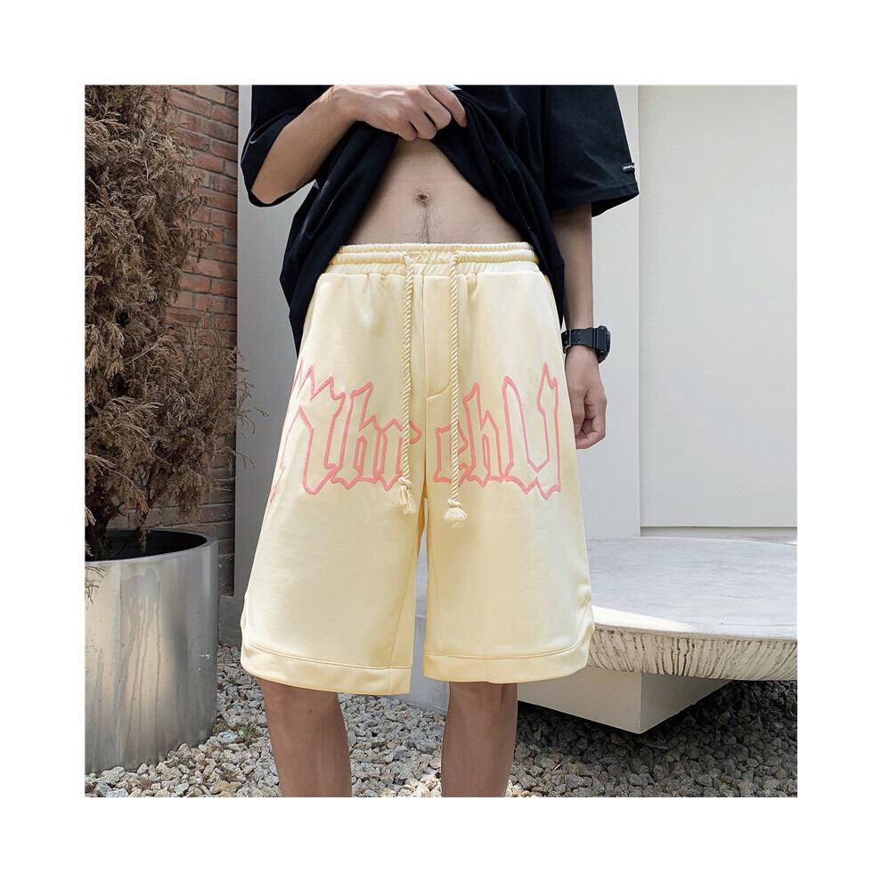 Men's Shorts Summer Letter Printing High Street Sports Oversized Pants Loose All-match Casual Five-point Pants-image-OPC-PBQY88S-NEW