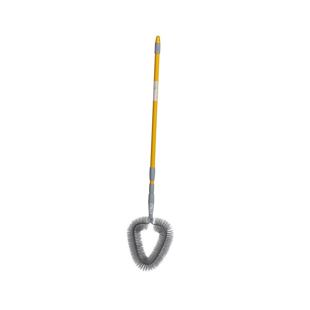 APEX Cobweb Remover Swab Ceiling Brush Duster Yellow/Grey 118-174cm