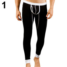 Men's Sexy U Convex Pouch Skinny Long Pants Thermal Underwear Leggings